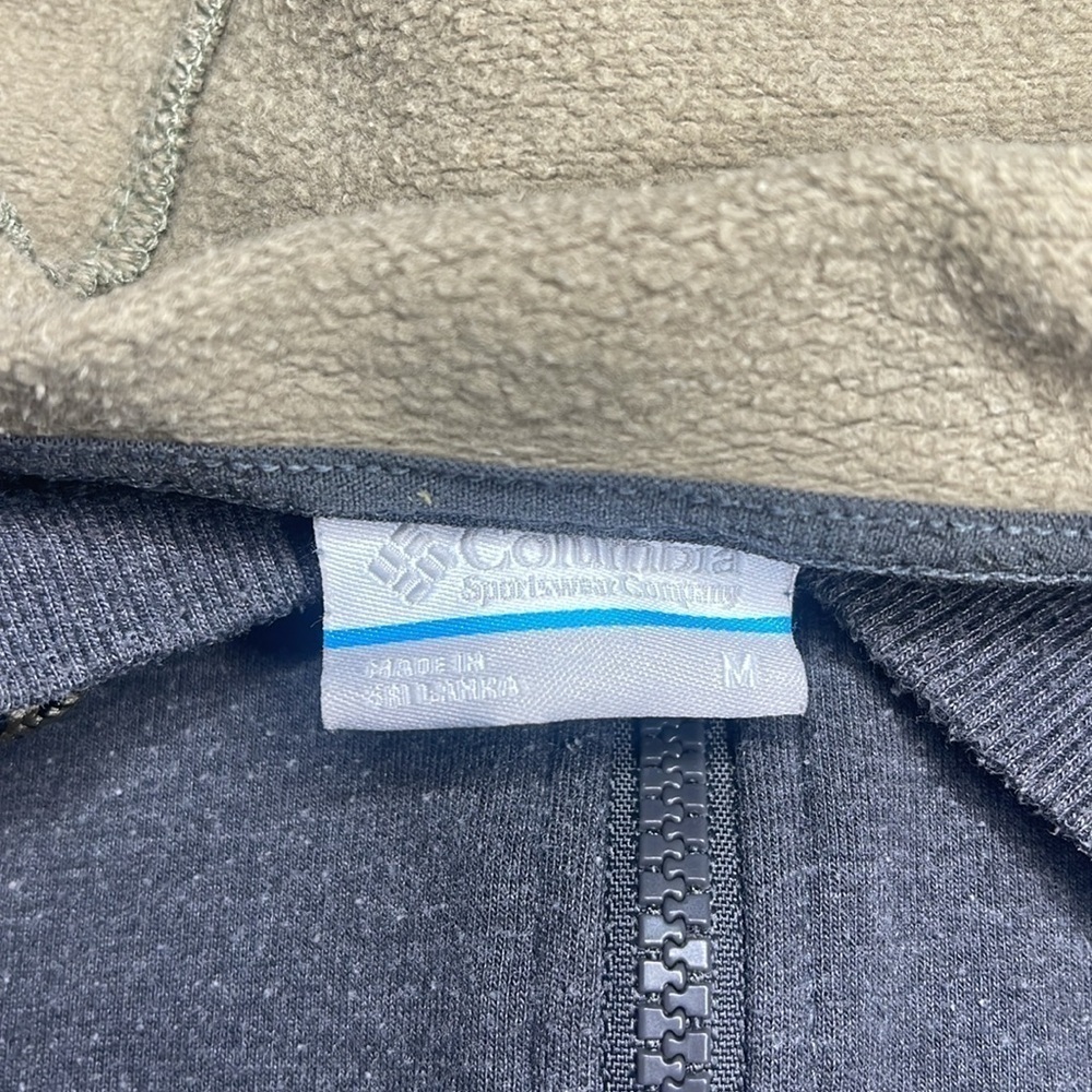 Colombia Zipper Hoodie Green/Grey Women Medium Zipper Pockets - Picture 3 of 6